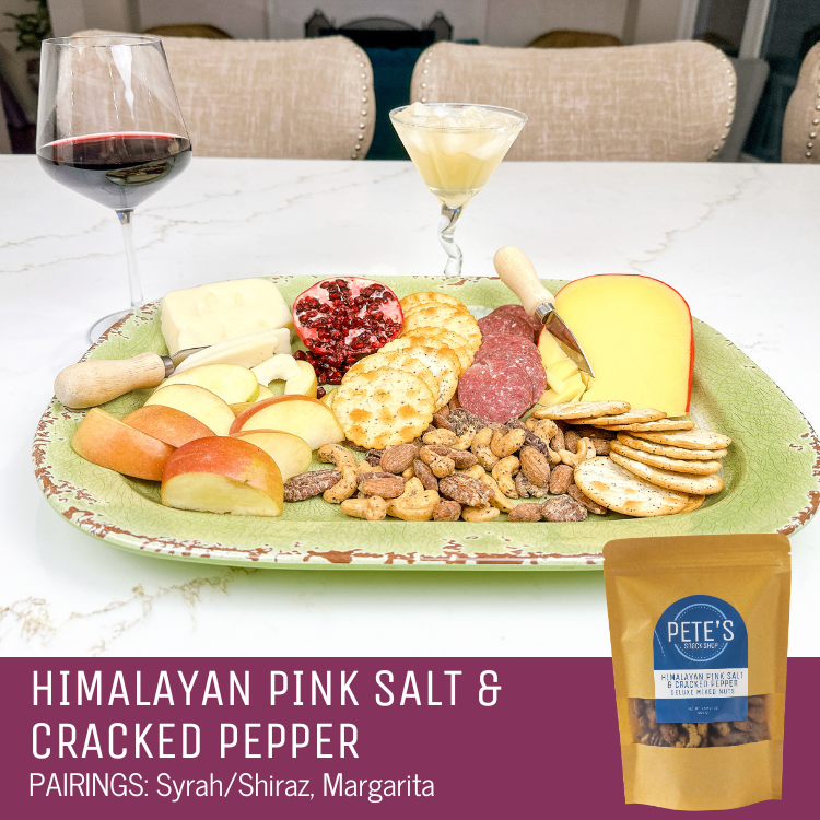 Himalayan Pink Salt and Cracked Pepper Mixed Nuts - Food and Drink Cocktail Pairings - Pete's Snack Shop